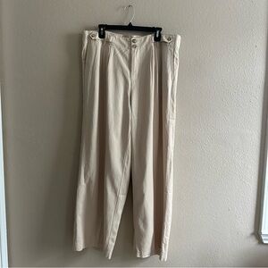 Madewell The Plus Harlow Wide Leg Pant in Drapey Twill Harvest Moon Color
